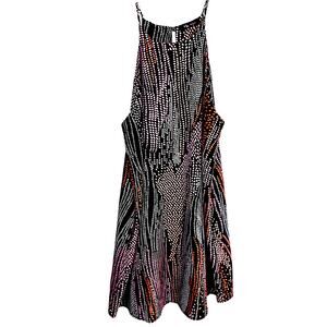 KLD Women's Dress Small S Black Dot Sleeveless  Sun Misses Size 4 6